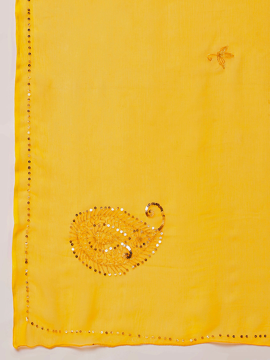 Buttercup Voile (Hand Embroidered Chiffon Saree)