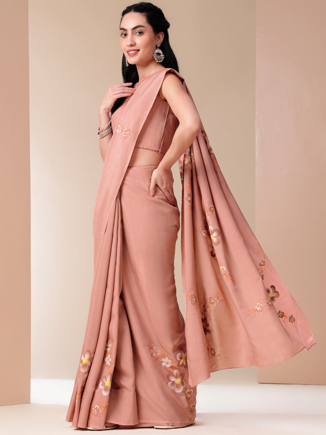 Tender Strokes- Handpainted Cotton Saree