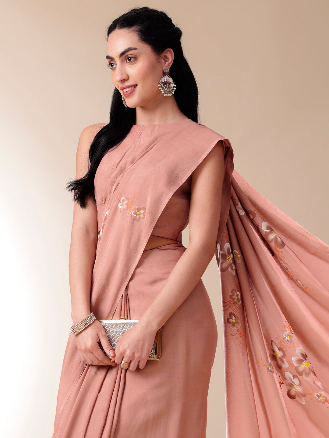 Tender Strokes- Handpainted Cotton Saree