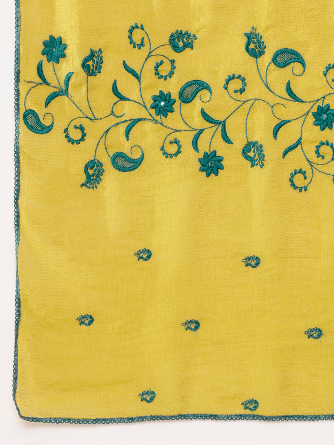 Artisanal Charm - Embroidered Self Textured Cotton Saree