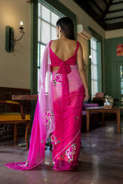Intricate blossom elegance (Sequins Handwork Saree)