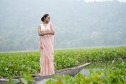 Apricot Bloom (Pure Chiffon Hand Painted Saree)