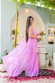 Breezy Blossom (Handblock Chiffon Saree)