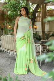 Spring Breeze (Pure Crepe Hand Painted Saree)