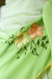 Spring Breeze (Pure Crepe Hand Painted Saree)