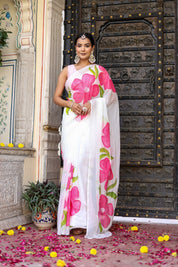 Handpainted Georgette Saree