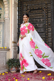 Handpainted Georgette Saree