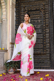 Handpainted Georgette Saree