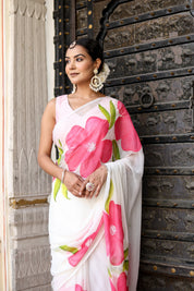 Handpainted Georgette Saree