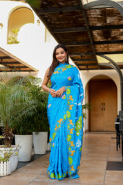 Ramayan Chitra (Pure Mulberry Silk Hand Painted Saree)