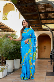 Ramayan Chitra (Pure Mulberry Silk Hand Painted Saree)