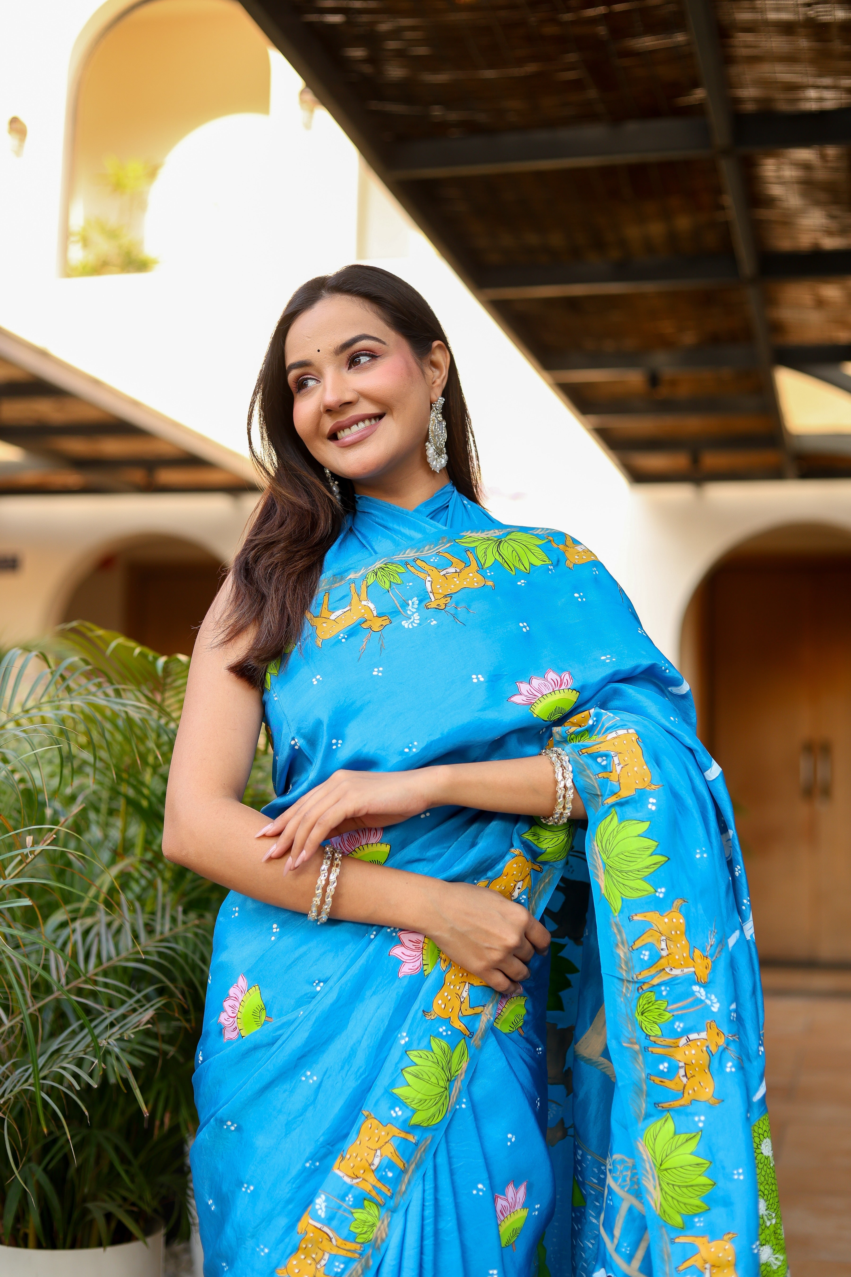 Ramayan Chitra (Pure Mulberry Silk Hand Painted Saree)