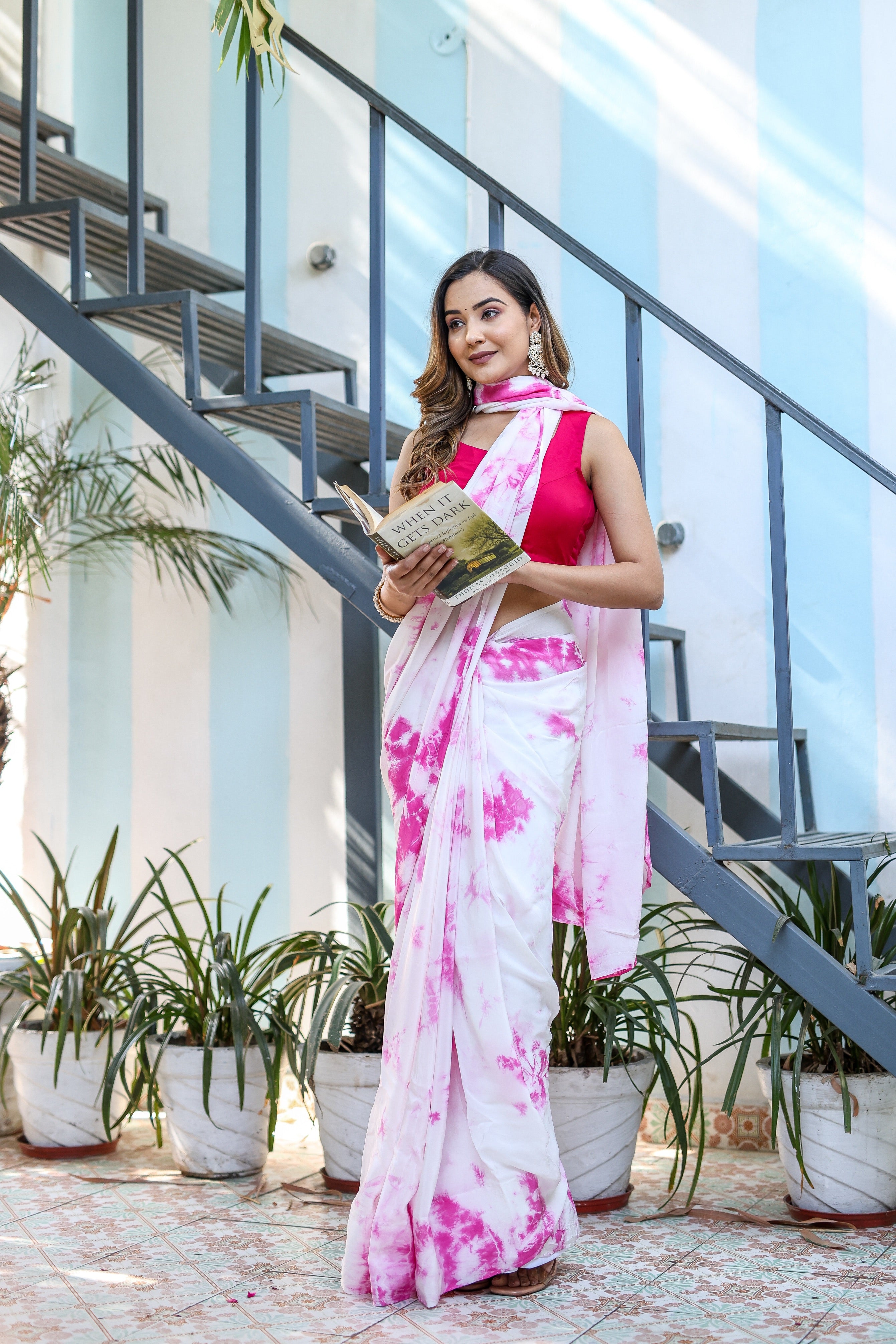 Shibori Glamour (Hand Dyed Shibori Saree)
