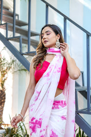 Shibori Glamour (Hand Dyed Shibori Saree)