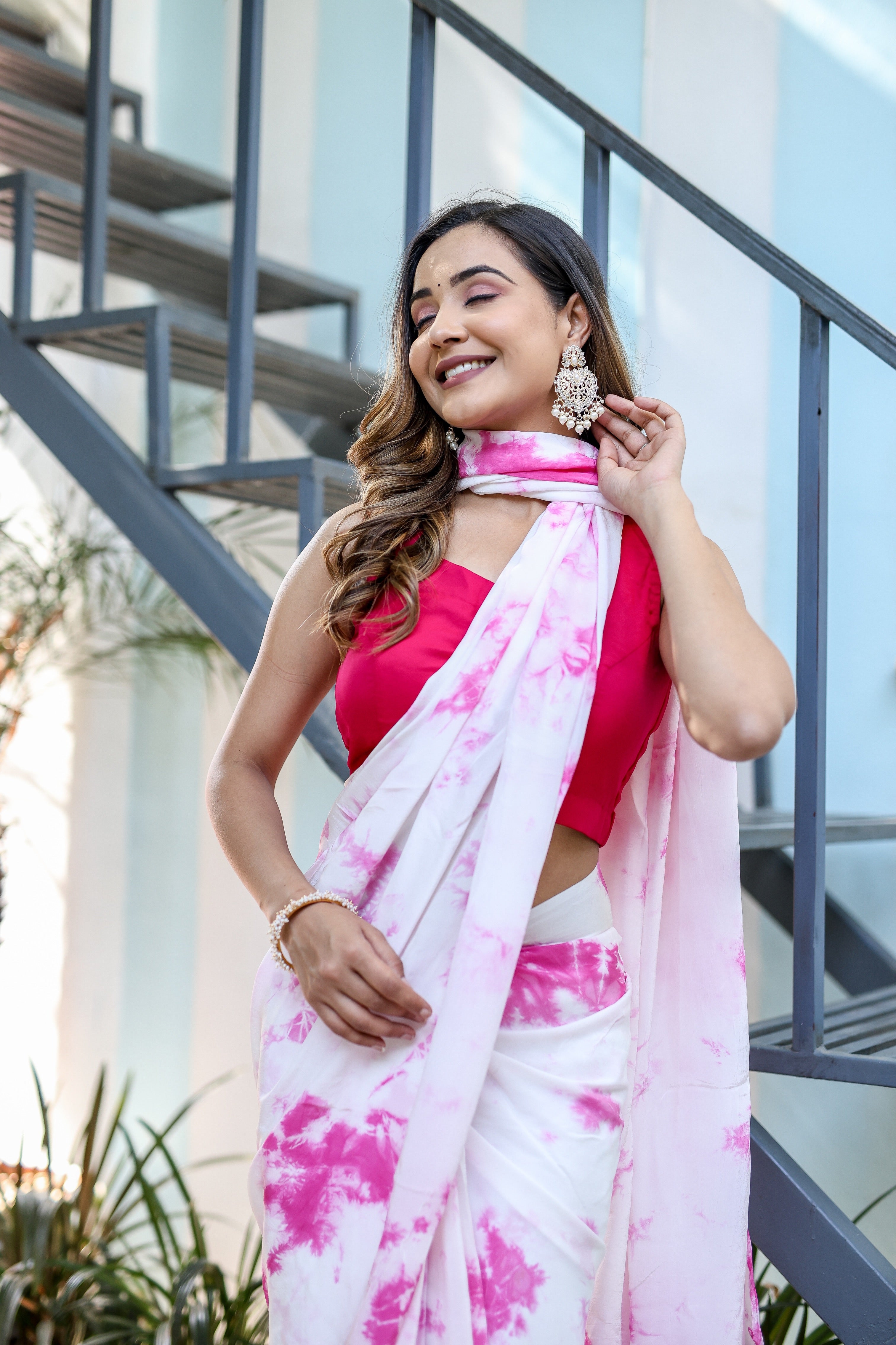 Shibori Glamour (Hand Dyed Shibori Saree)