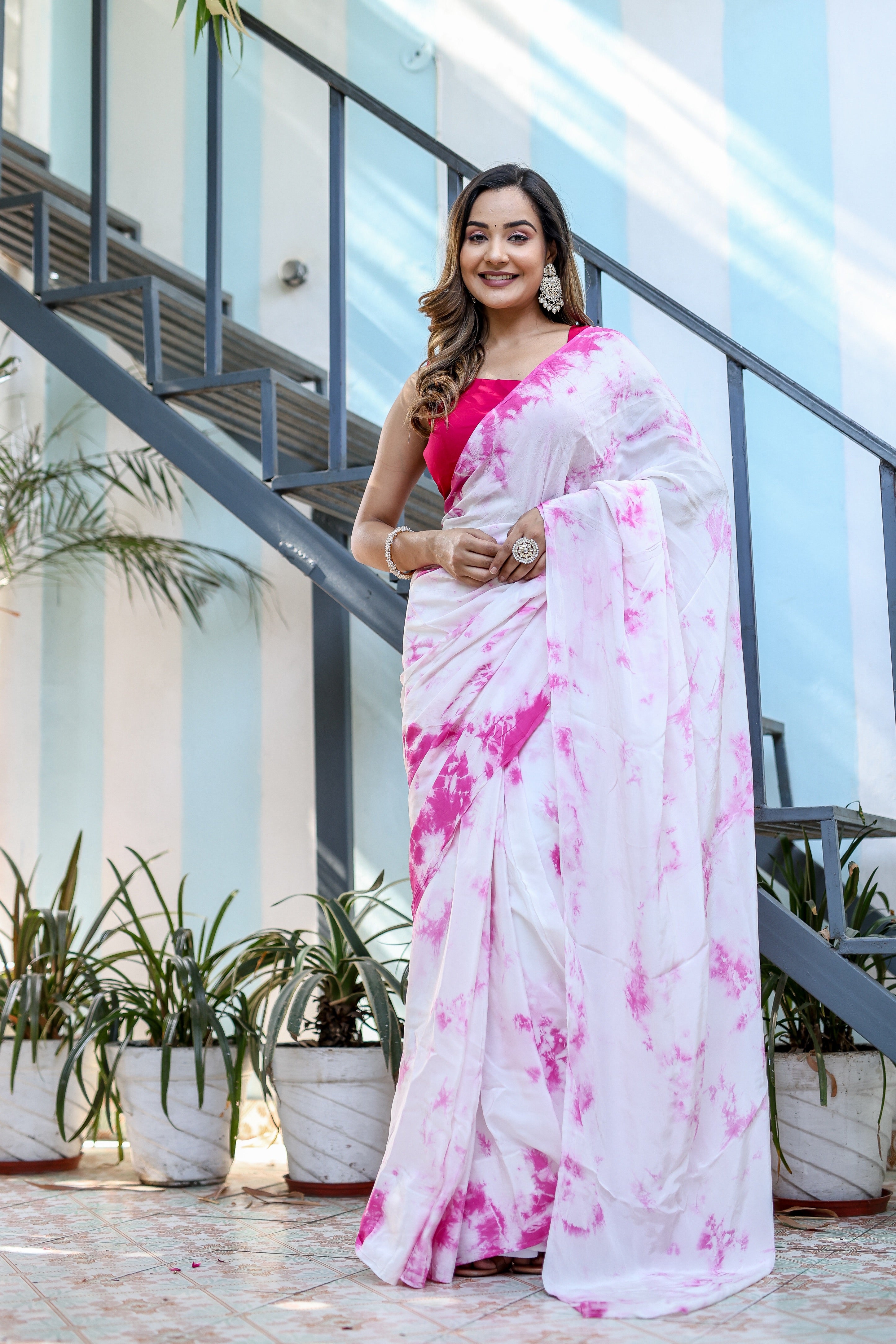 Shibori Glamour (Hand Dyed Shibori Saree)