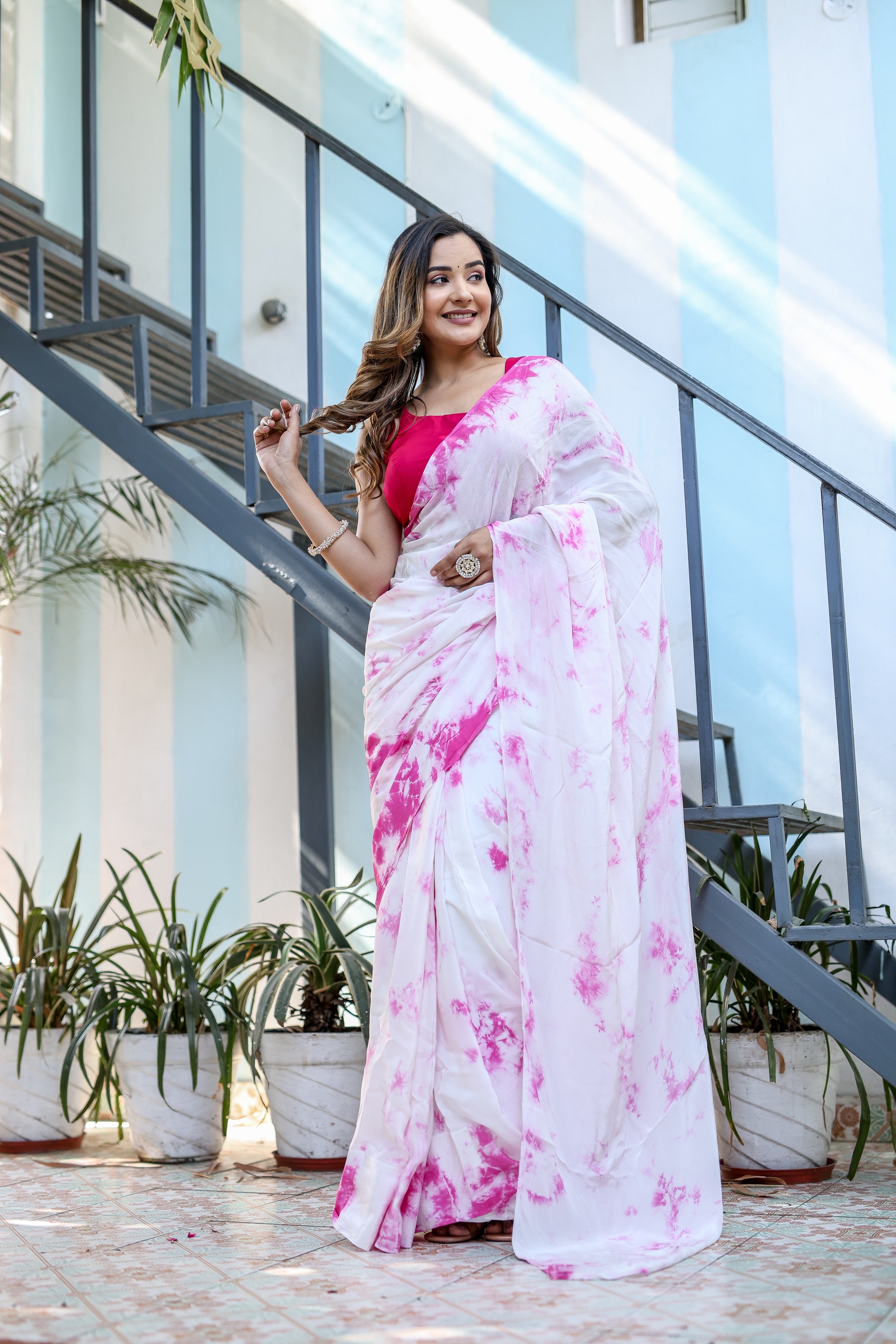 Shibori Glamour (Hand Dyed Shibori Saree)
