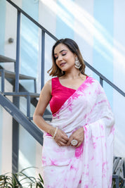 Shibori Glamour (Hand Dyed Shibori Saree)