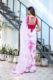 Shibori Glamour (Hand Dyed Shibori Saree)