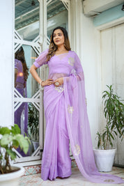 Lavender Majesty (Gota work Lavendar Chiffon Saree)