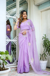Lavender Majesty (Gota work Lavendar Chiffon Saree)