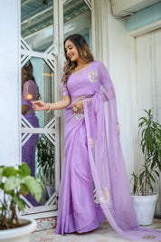 Lavender Majesty (Gota work Lavendar Chiffon Saree)