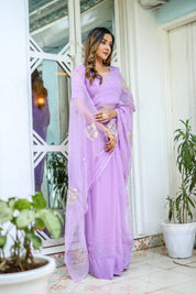 Lavender Majesty (Gota work Lavendar Chiffon Saree)