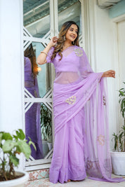 Lavender Majesty (Gota work Lavendar Chiffon Saree)