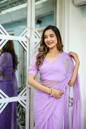 Lavender Majesty (Gota work Lavendar Chiffon Saree)