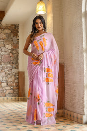 Handpainted Chiffon Saree