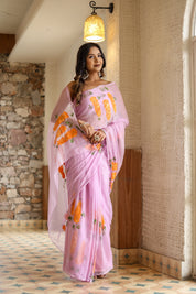 Handpainted Chiffon Saree