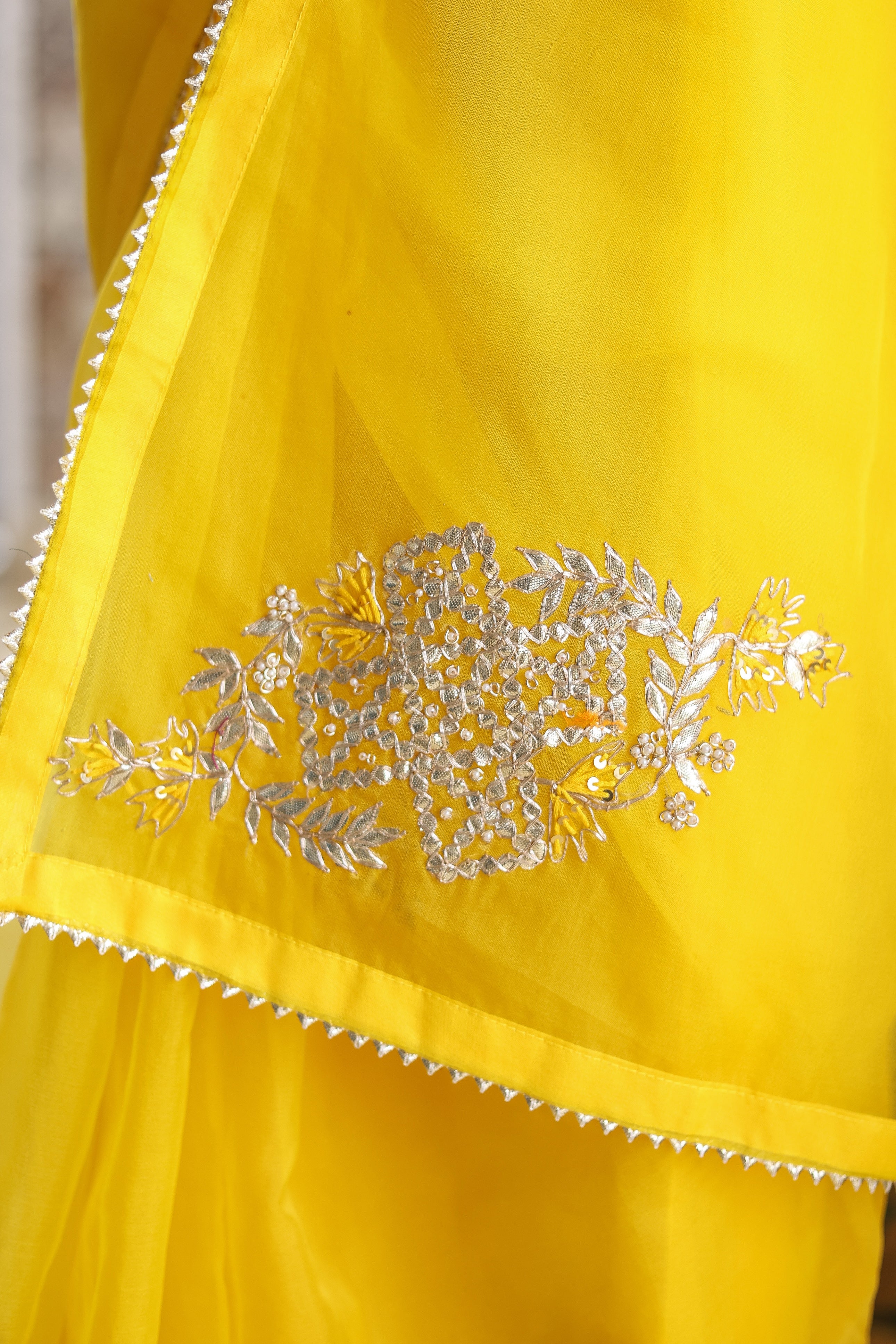 Golden Breeze (Embroidered Organza Saree)