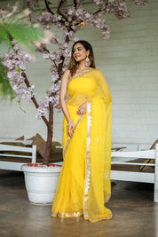 Citrine Charm (Yellow Chiffon Gotawork Saree)
