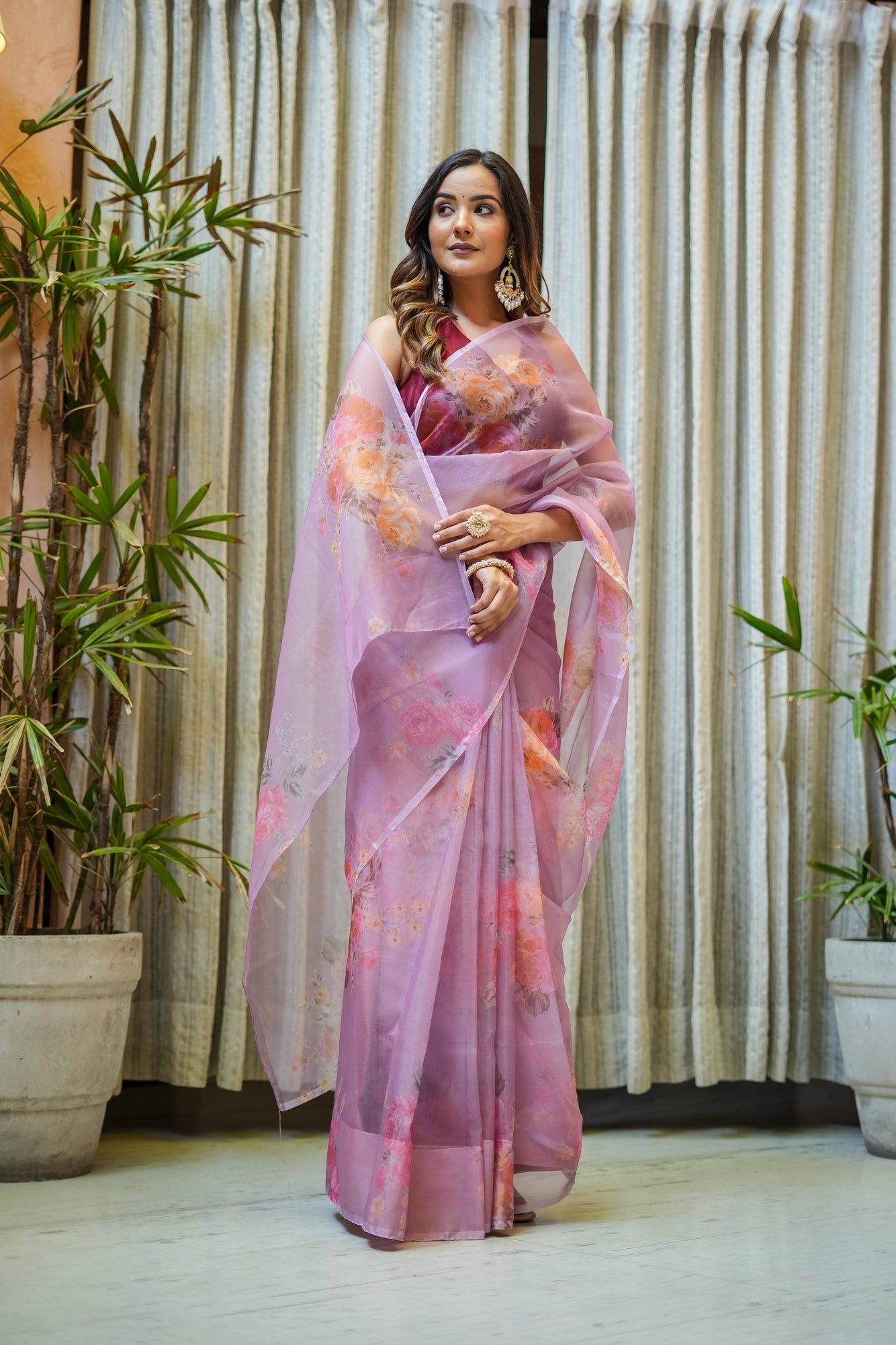 Enchanted Garden (Printed Organza Saree)