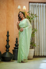 Spring Chiffon (Hand Embroidered Chiffon Saree)