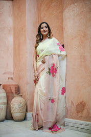 Graceful Tints (Handpainted Organza Saree)