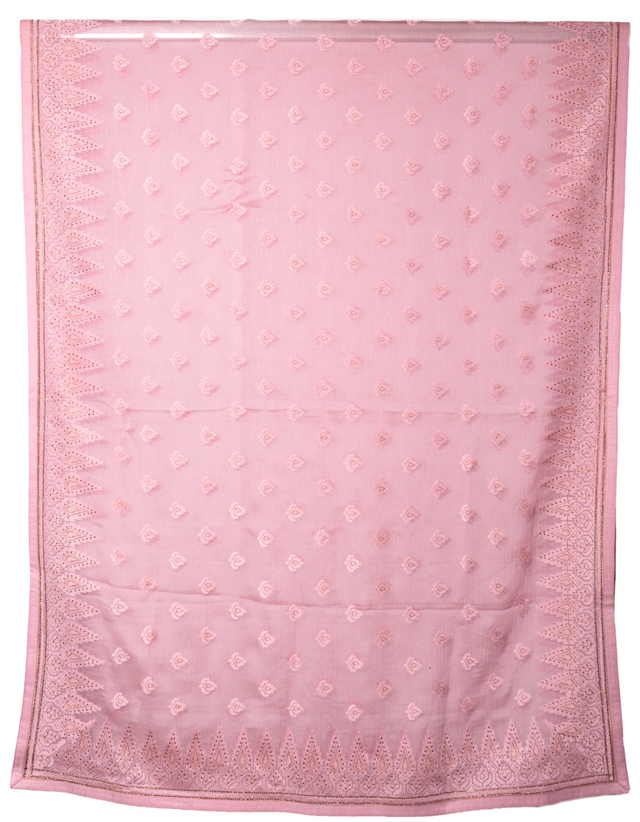 Pink Dupatta with thread and Sequins work