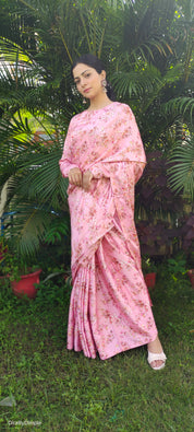 Satin Fleur (Floral Printed Satin Silk Saree)