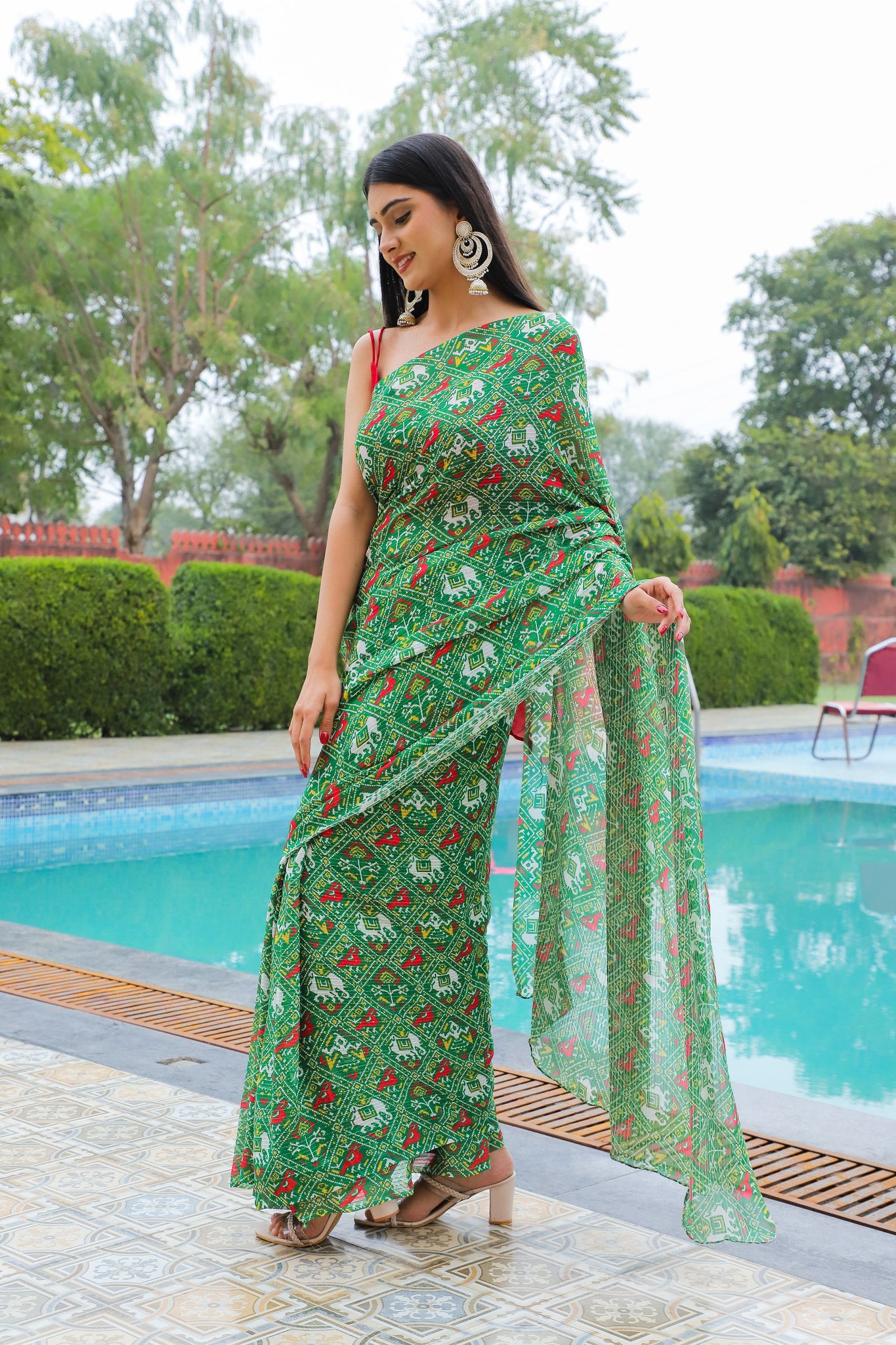 Emerald Patola (Pure Georgette Patola Printed saree)