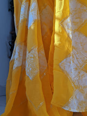 Royal Sunshine (Pure Georgette Thread and Sequins work Shibori Saree)